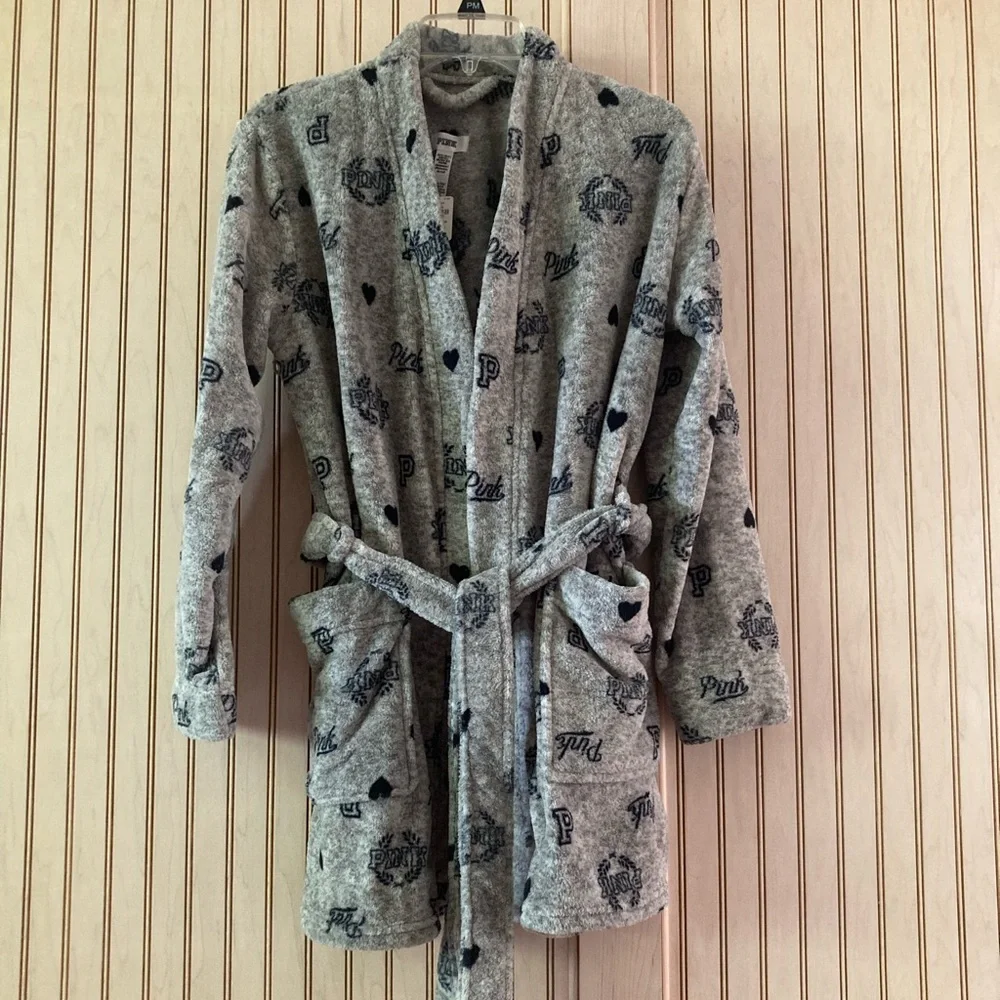 PINK Victoria's Secret Gray Robe - Picture 1 of 5